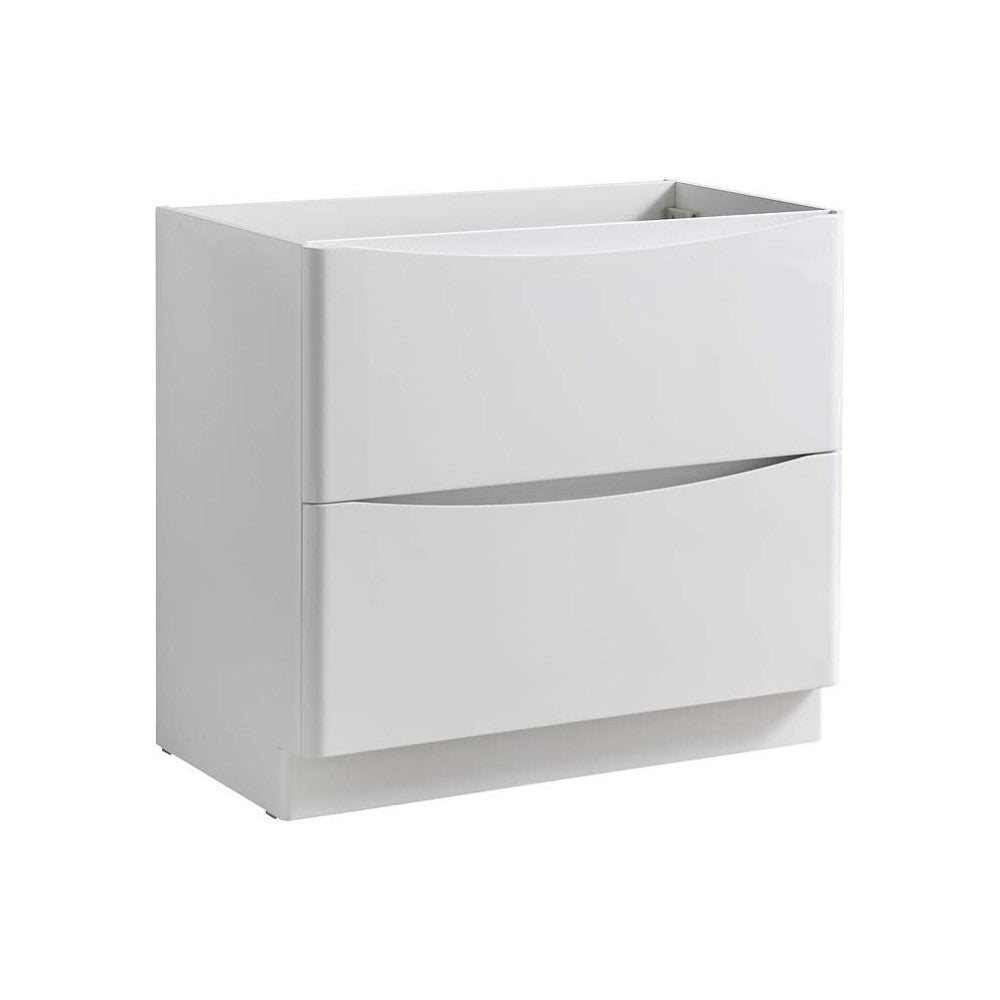 Fresca Tuscany 36" Glossy White Free Standing Modern Bathroom Cabinet