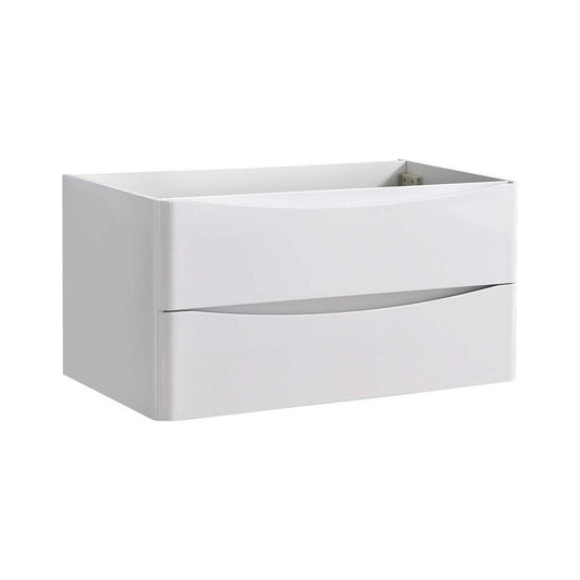 Fresca Tuscany 36" Glossy White Wall Hung Modern Bathroom Cabinet