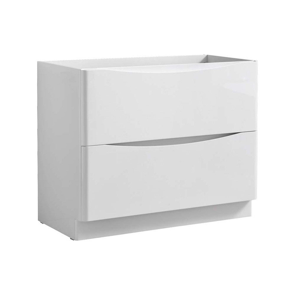 Fresca Tuscany 40" Glossy White Free Standing Modern Bathroom Cabinet