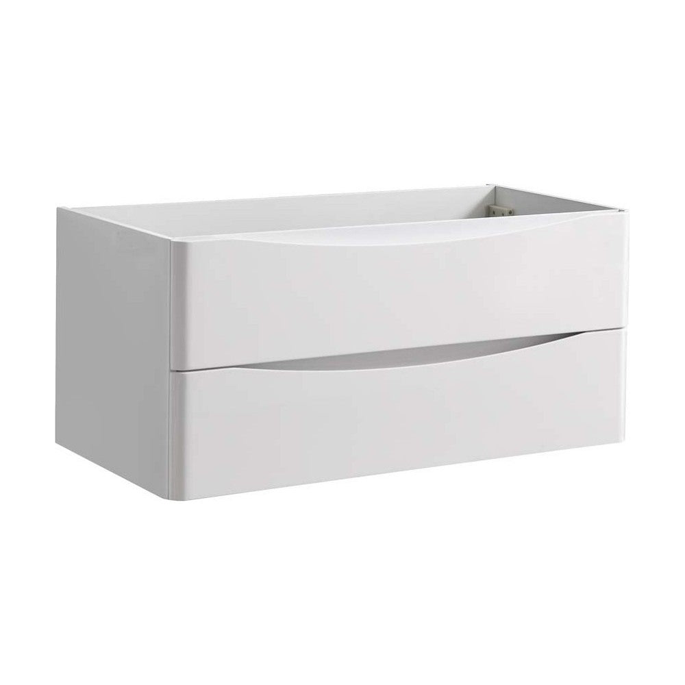 Fresca Tuscany 40" Glossy White Wall Hung Modern Bathroom Cabinet