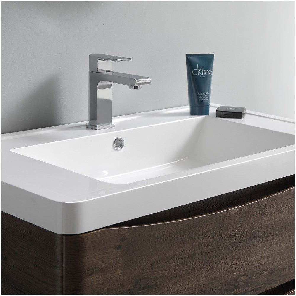 Fresca Tuscany 40" Rosewood Wall Hung Modern Bathroom Cabinet w/ Integrated Sink