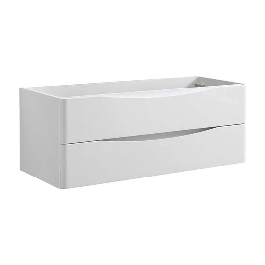 Fresca Tuscany 48" Glossy White Wall Hung Double Sink Modern Bathroom Cabinet