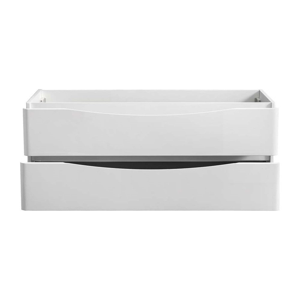 Fresca Tuscany 48" Glossy White Wall Hung Double Sink Modern Bathroom Cabinet