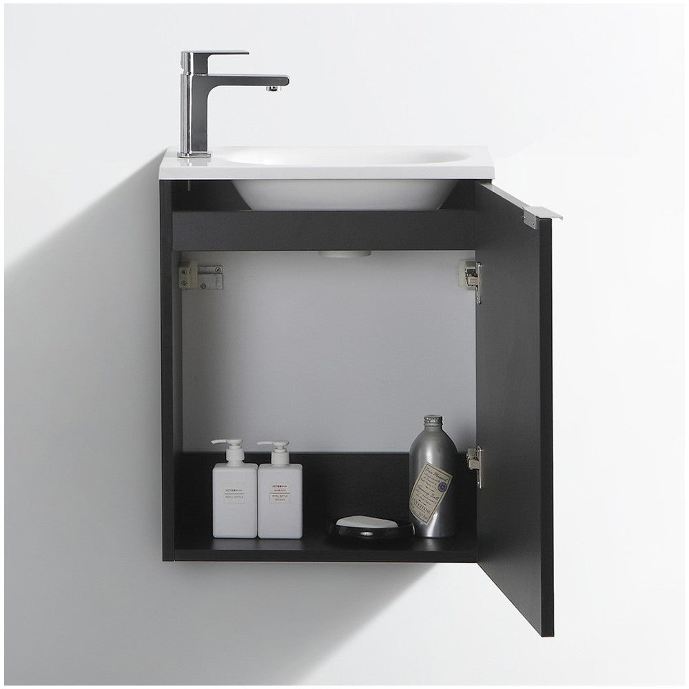 Fresca Valencia 20" Black Wall Hung Modern Bathroom Vanity