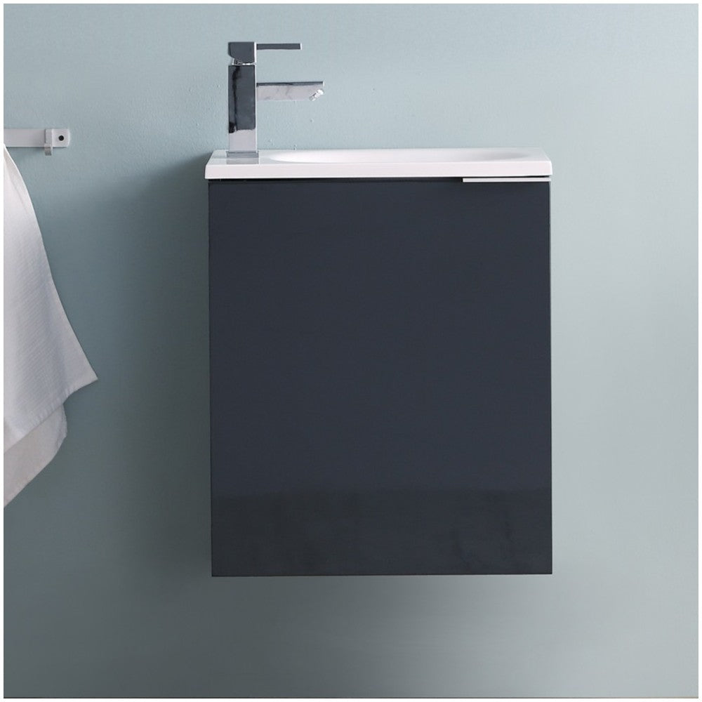 Fresca Valencia 20" Dark Slate Gray Wall Hung Modern Bathroom Vanity