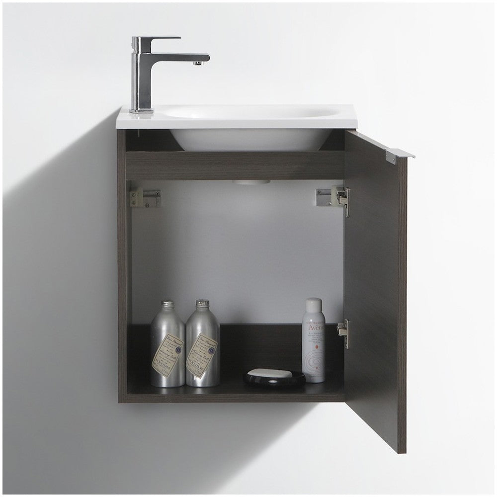 Fresca Valencia 20" Gray Oak Wall Hung Modern Bathroom Vanity