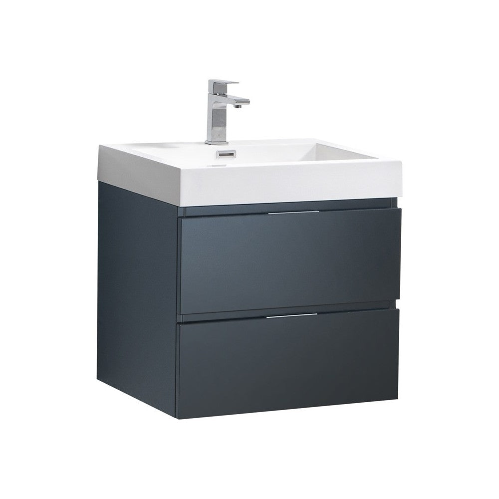 Fresca Valencia 24" Dark Slate Gray Wall Hung Modern Bathroom Vanity