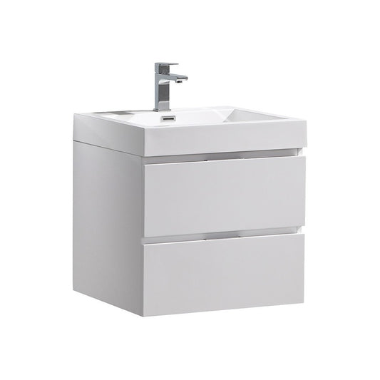 Fresca Valencia 24" Glossy White Wall Hung Modern Bathroom Vanity