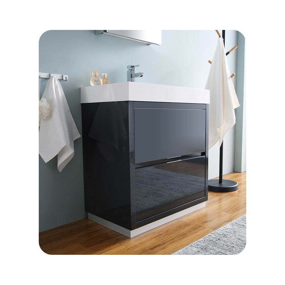 Fresca Valencia 30" Dark Slate Gray Free Standing Modern Bathroom Vanity