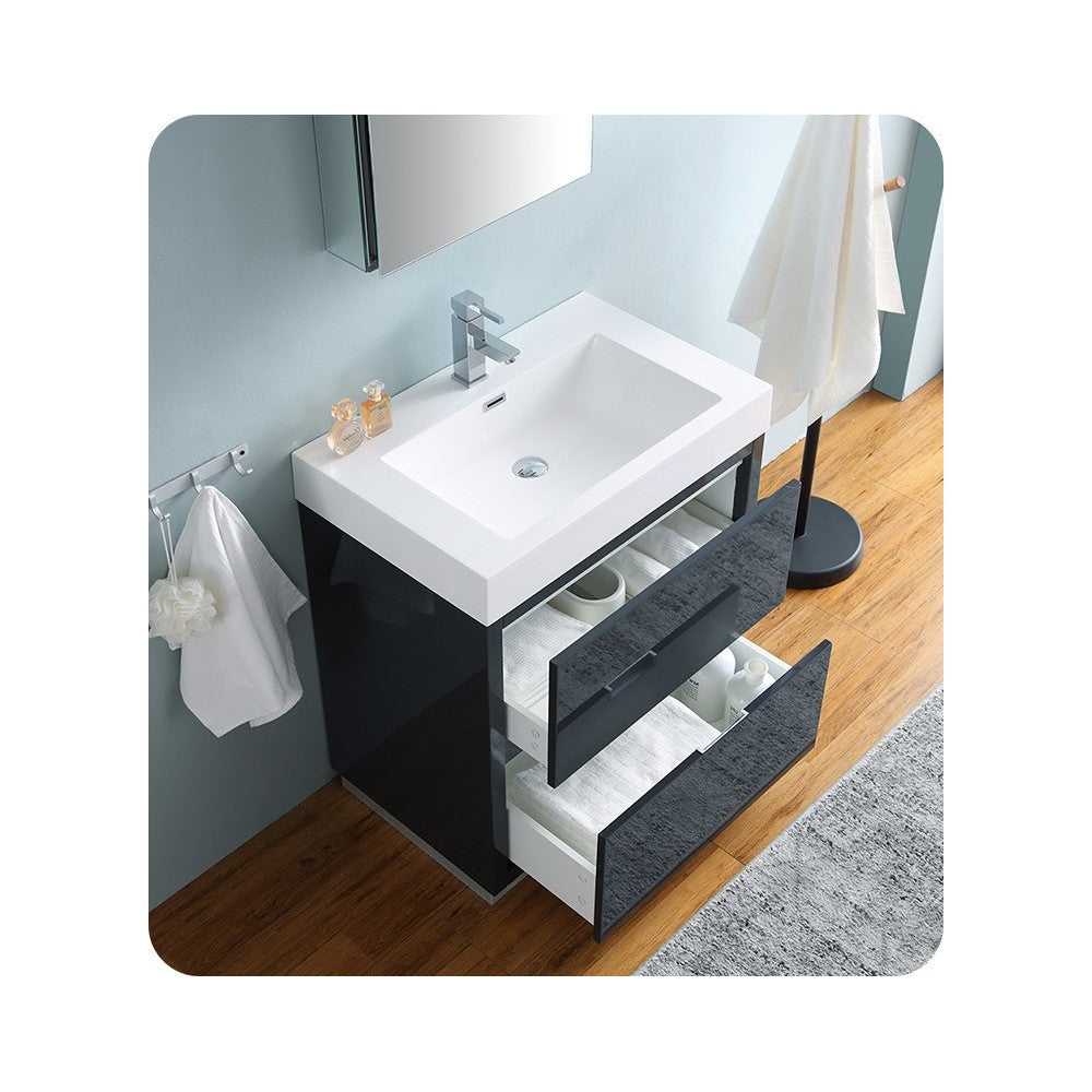 Fresca Valencia 30" Dark Slate Gray Free Standing Modern Bathroom Vanity