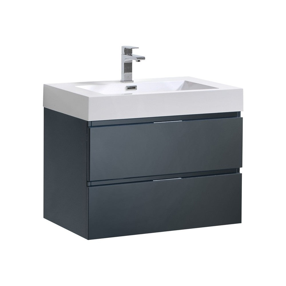 Fresca Valencia 30" Dark Slate Gray Wall Hung Modern Bathroom Vanity