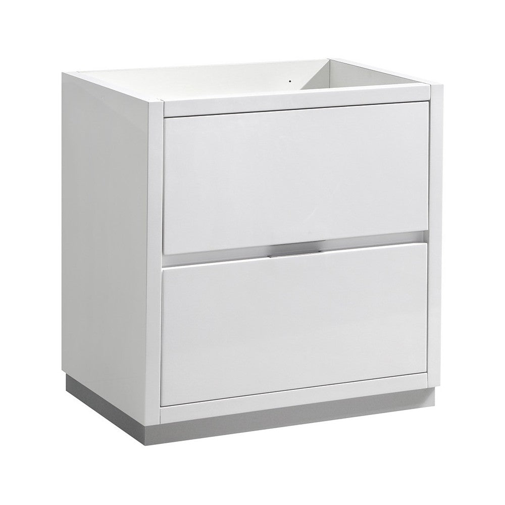 Fresca Valencia 30" Glossy White Free Standing Modern Bathroom Cabinet