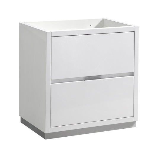 Fresca Valencia 30" Glossy White Free Standing Modern Bathroom Cabinet