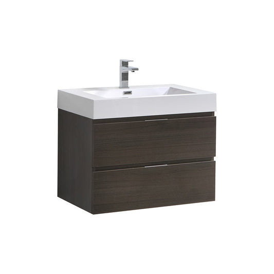 Fresca Valencia 30" Gray Oak Wall Hung Modern Bathroom Vanity