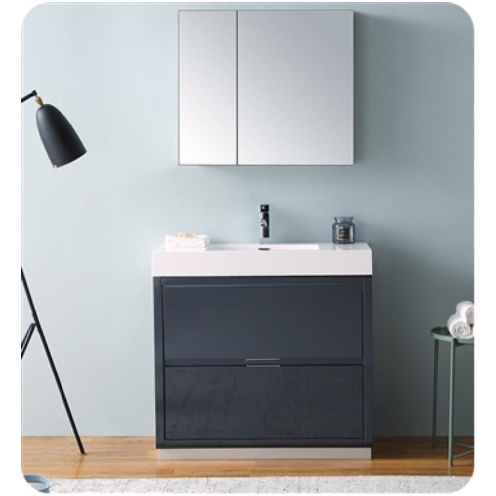 Fresca Valencia 36" Dark Slate Gray Free Standing Modern Bathroom Vanity