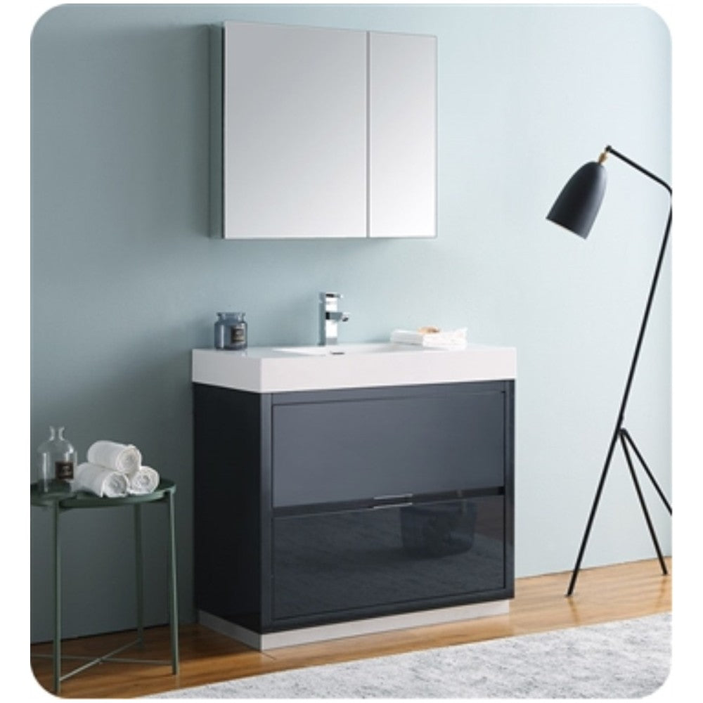 Fresca Valencia 36" Dark Slate Gray Free Standing Modern Bathroom Vanity