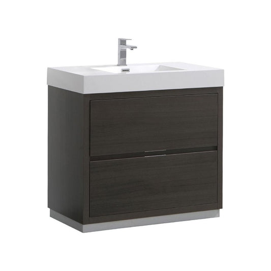 Fresca Valencia 36" Gray Oak Free Standing Modern Bathroom Vanity