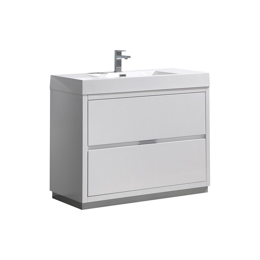 Fresca Valencia 40" Glossy White Free Standing Modern Bathroom Vanity