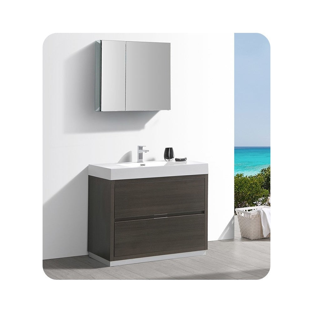 Fresca Valencia 40" Gray Oak Free Standing Modern Bathroom Vanity