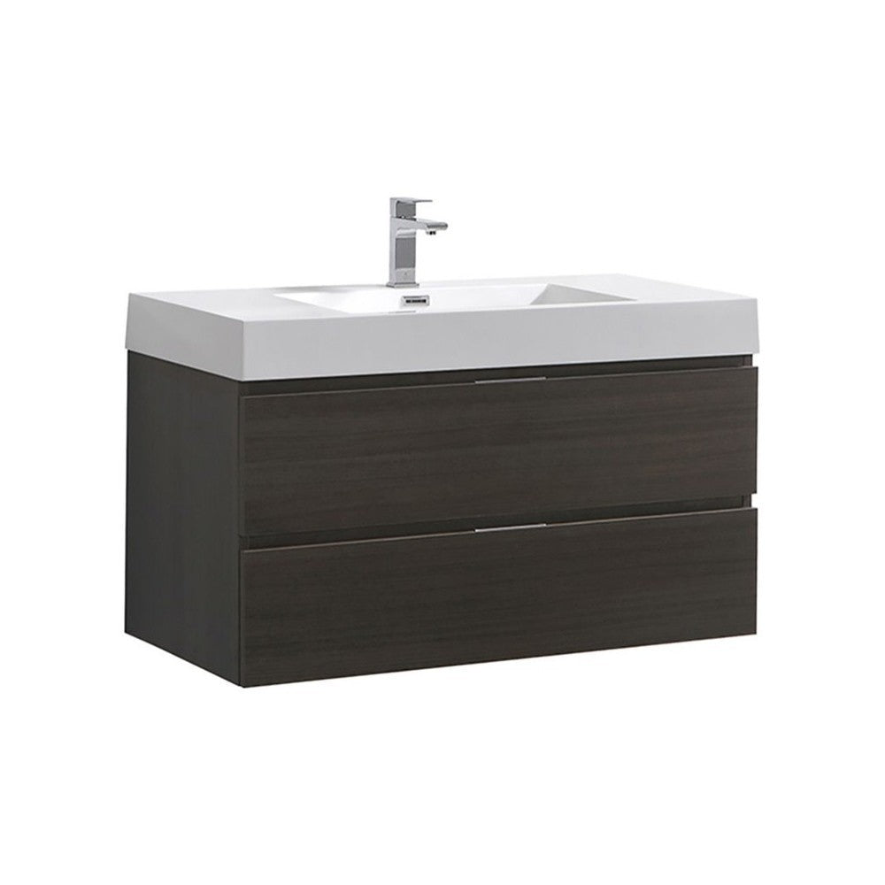 Fresca Valencia 40" Gray Oak Wall Hung Modern Bathroom Vanity