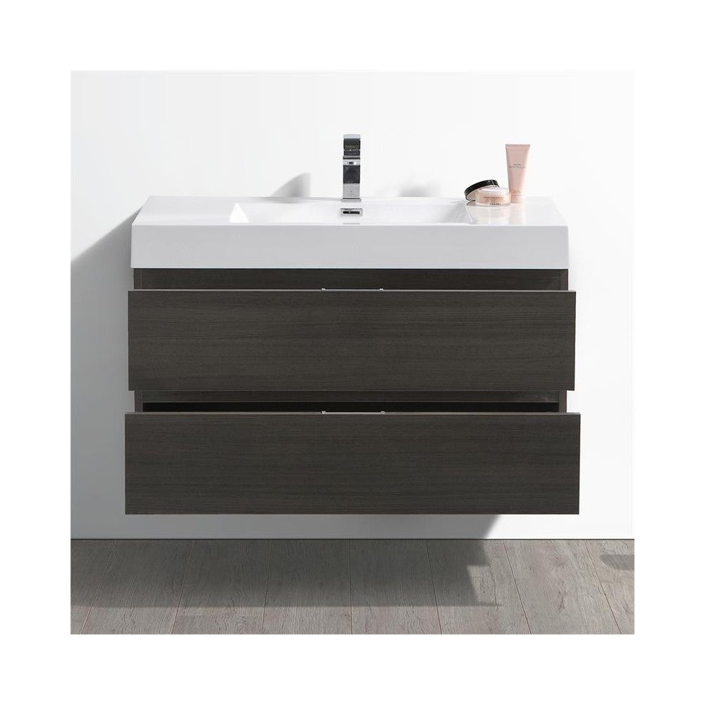 Fresca Valencia 40" Gray Oak Wall Hung Modern Bathroom Vanity