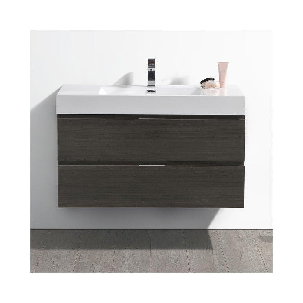 Fresca Valencia 40" Gray Oak Wall Hung Modern Bathroom Vanity