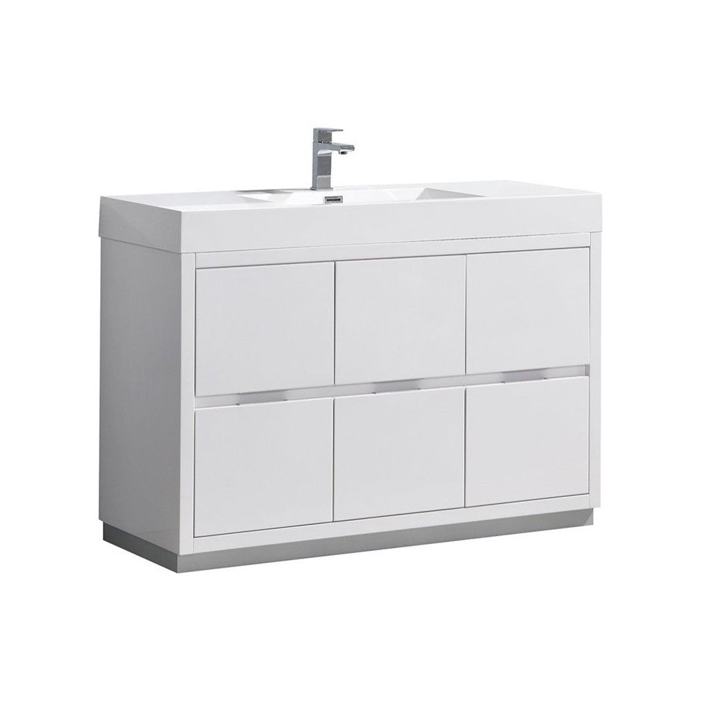 Fresca Valencia 48" Glossy White Free Standing Modern Bathroom Vanity