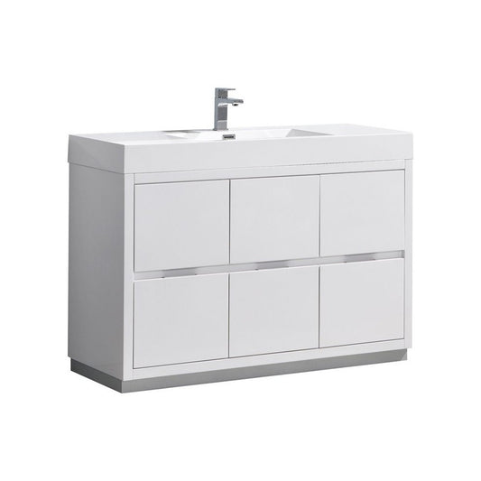 Fresca Valencia 48" Glossy White Free Standing Modern Bathroom Vanity