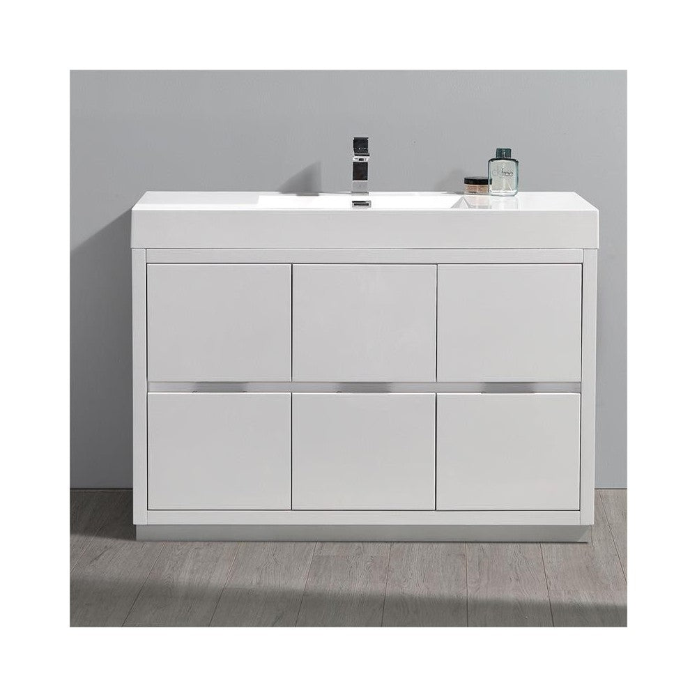 Fresca Valencia 48" Glossy White Free Standing Modern Bathroom Vanity
