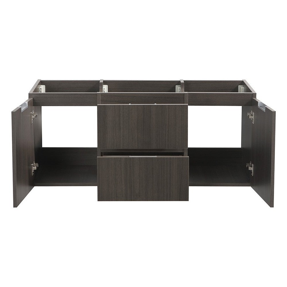 Fresca Valencia 48" Gray Oak Wall Hung Double Sink Modern Bathroom Cabinet