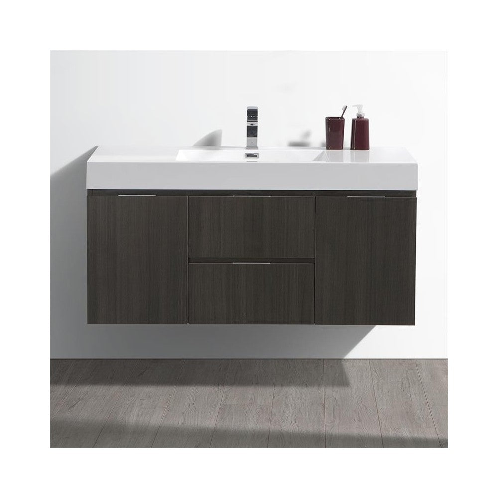 Fresca Valencia 48" Gray Oak Wall Hung Modern Bathroom Vanity