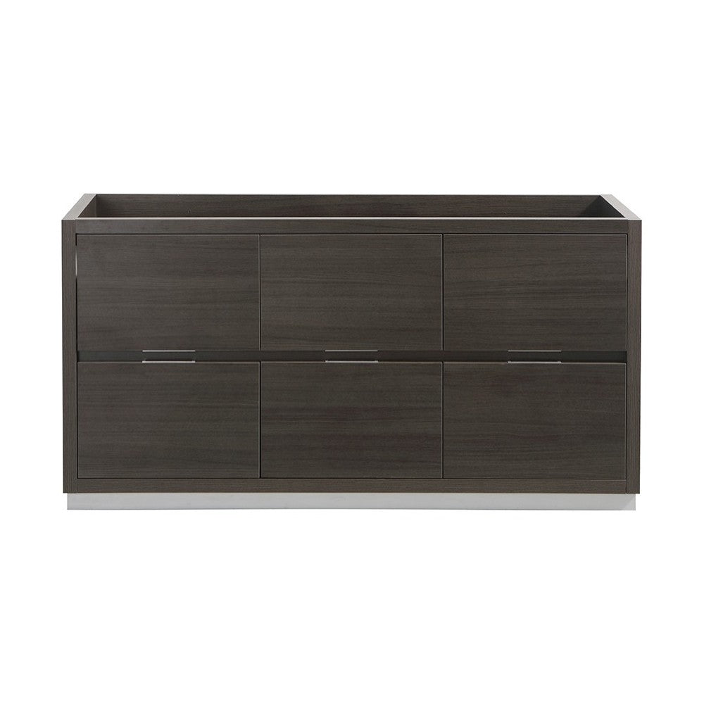 Fresca Valencia 60" Gray Oak Free Standing Single Sink Modern Bathroom Cabinet