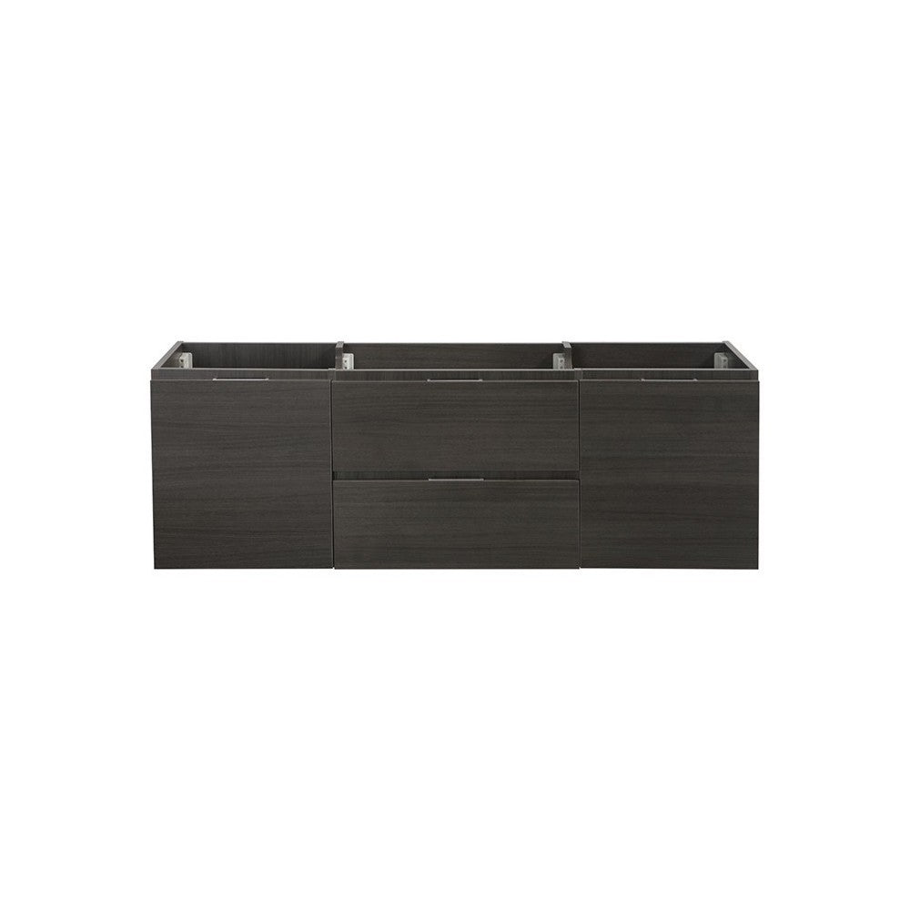 Fresca Valencia 60" Gray Oak Wall Hung Double Sink Modern Bathroom Cabinet