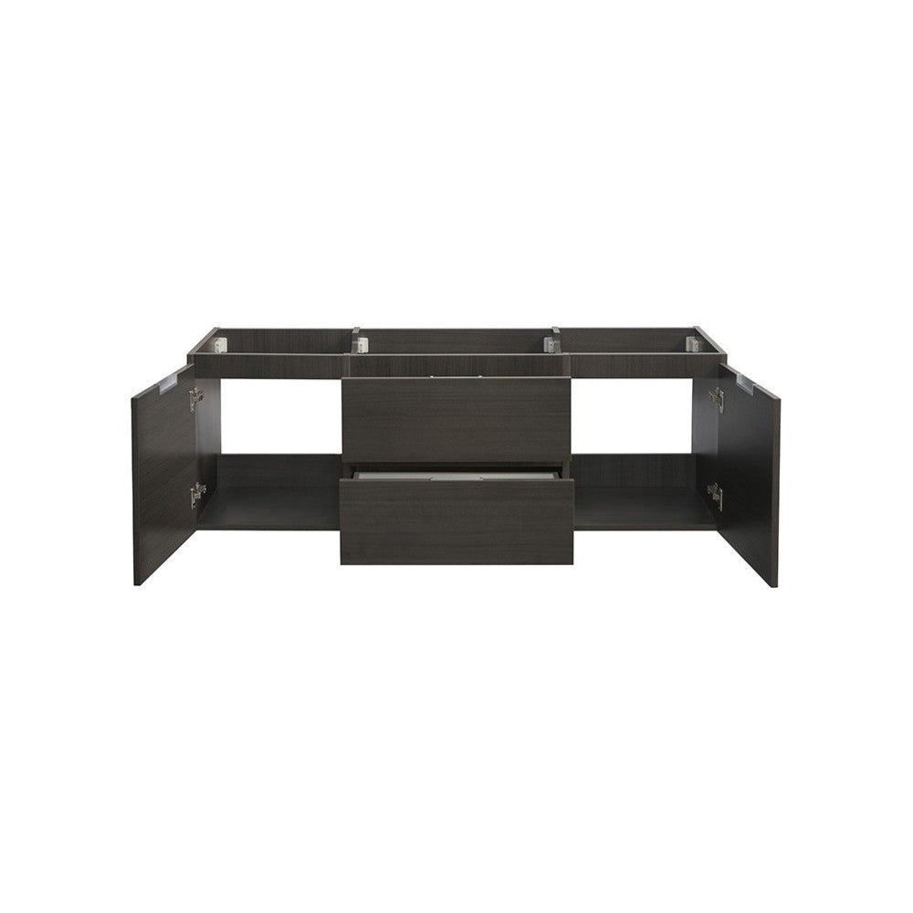 Fresca Valencia 60" Gray Oak Wall Hung Double Sink Modern Bathroom Cabinet