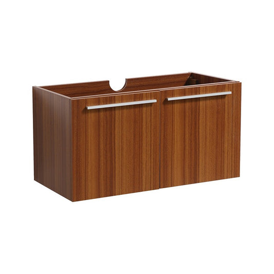 Fresca Vista 30" Teak Wall Hung Modern Bathroom Cabinet