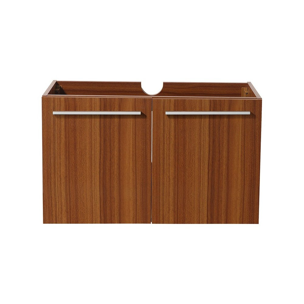 Fresca Vista 30" Teak Wall Hung Modern Bathroom Cabinet