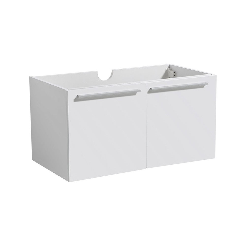 Fresca Vista 30" White Wall Hung Modern Bathroom Cabinet