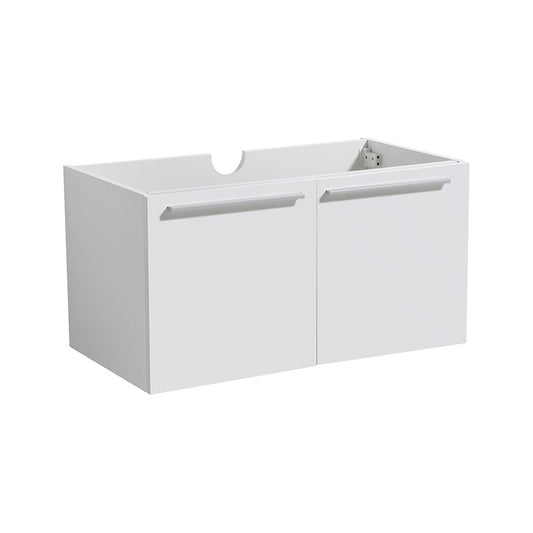 Fresca Vista 30" White Wall Hung Modern Bathroom Cabinet