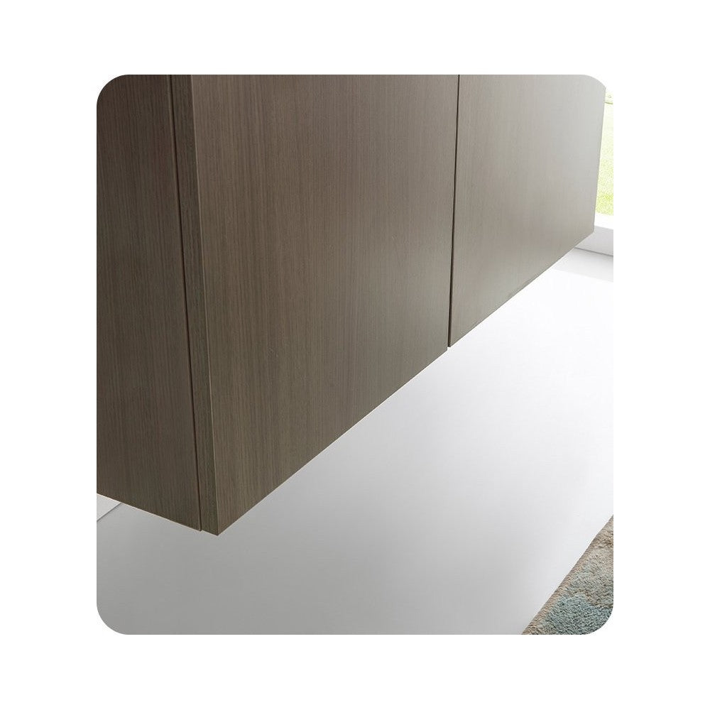Fresca Vista 36" Gray Oak Modern Bathroom Cabinet w/ Integrated Sink