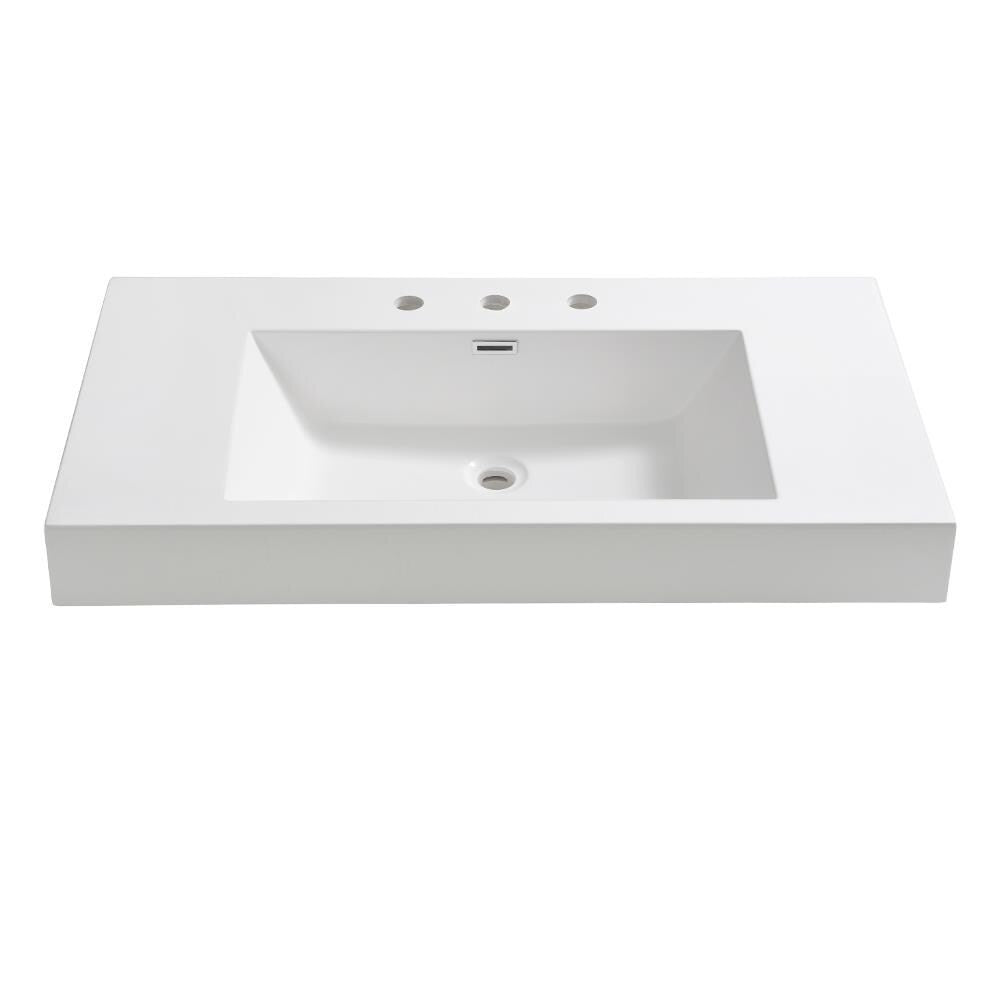 Fresca Vista 36" White Integrated Sink / Countertop