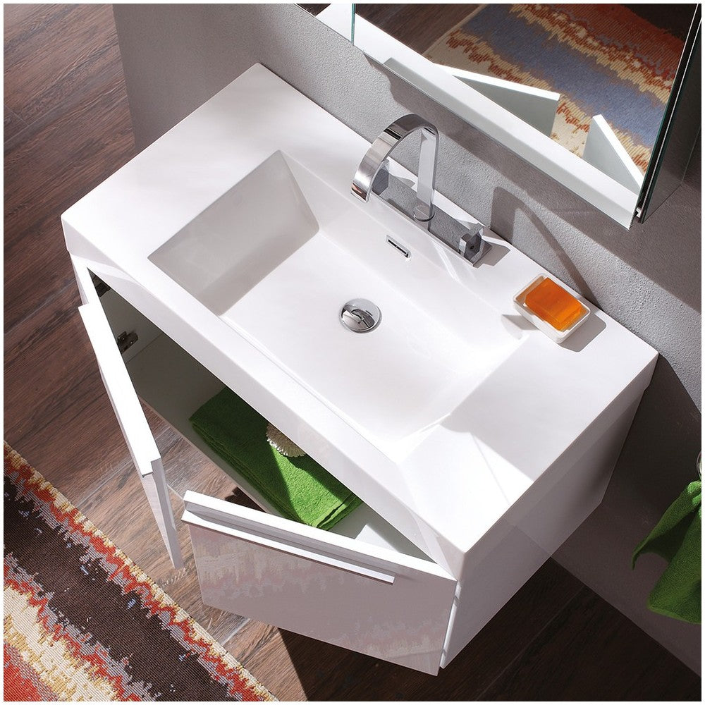 Fresca Vista 36" White Modern Bathroom Vanity w/ Medicine Cabinet