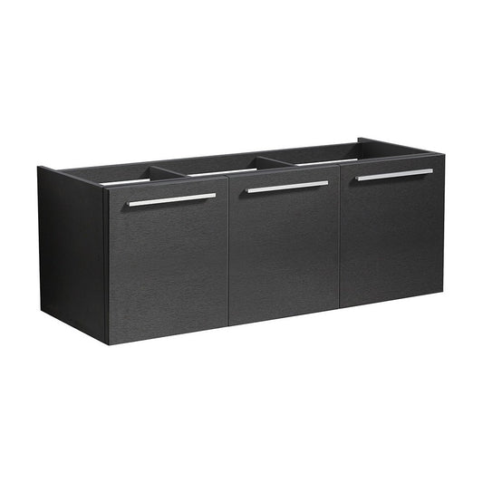 Fresca Vista 48" Black Wall Hung Modern Bathroom Cabinet