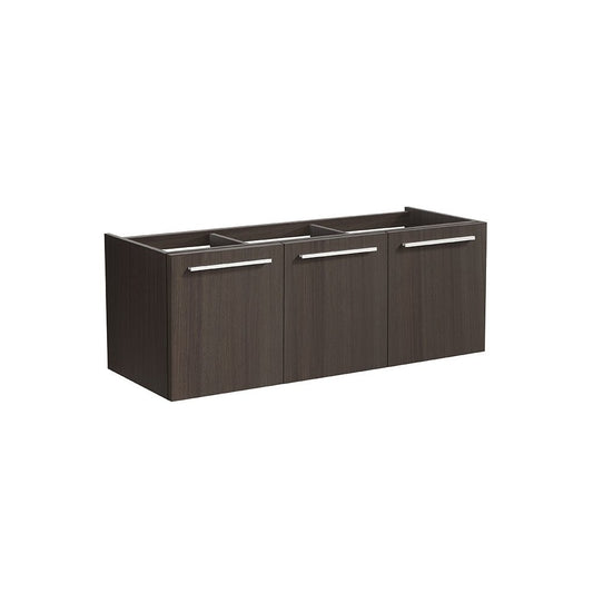 Fresca Vista 48" Gray Oak Wall Hung Double Sink Modern Bathroom Cabinet