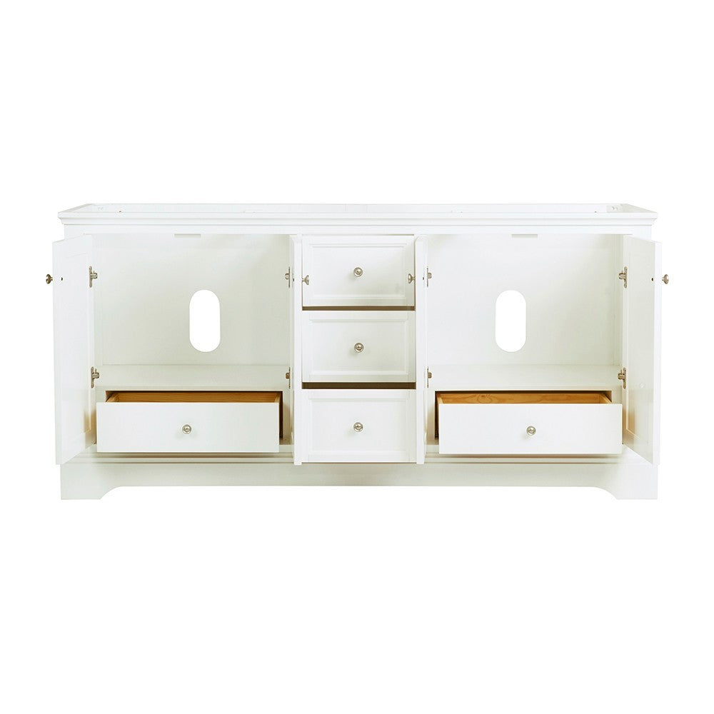 Fresca Windsor 72" Matte White Traditional Double Sink Bathroom Cabinet