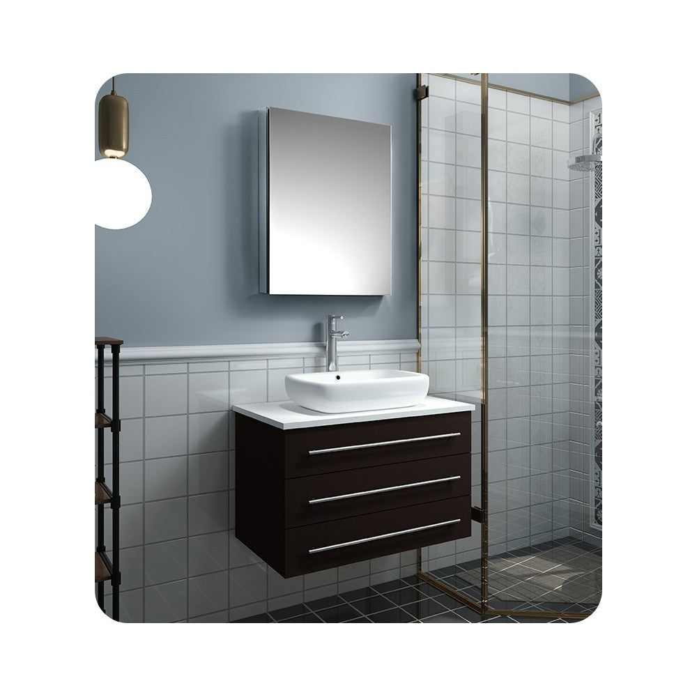 FVN6183ES-VSL Modello 32 Espresso Wall Hung Bathroom Vanity & Medicine Cabinet