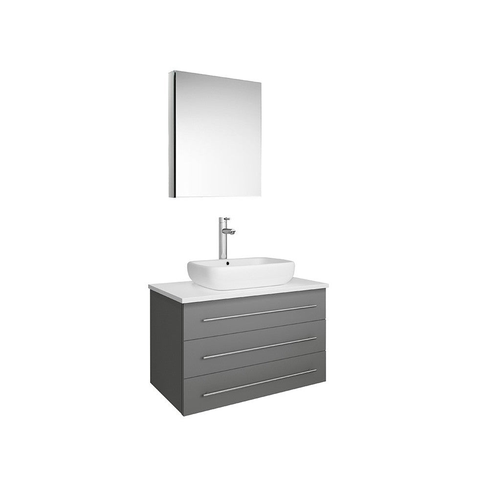 FVN6183GR-VSL Modello 32 Gray Wall Hung Bathroom Vanity with Medicine Cabinet