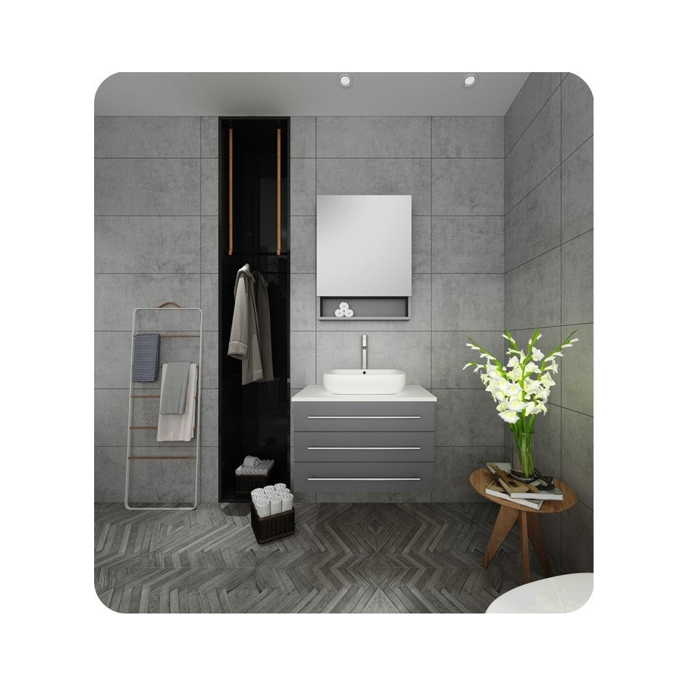 FVN6183GR-VSL Modello 32 Gray Wall Hung Bathroom Vanity with Medicine Cabinet