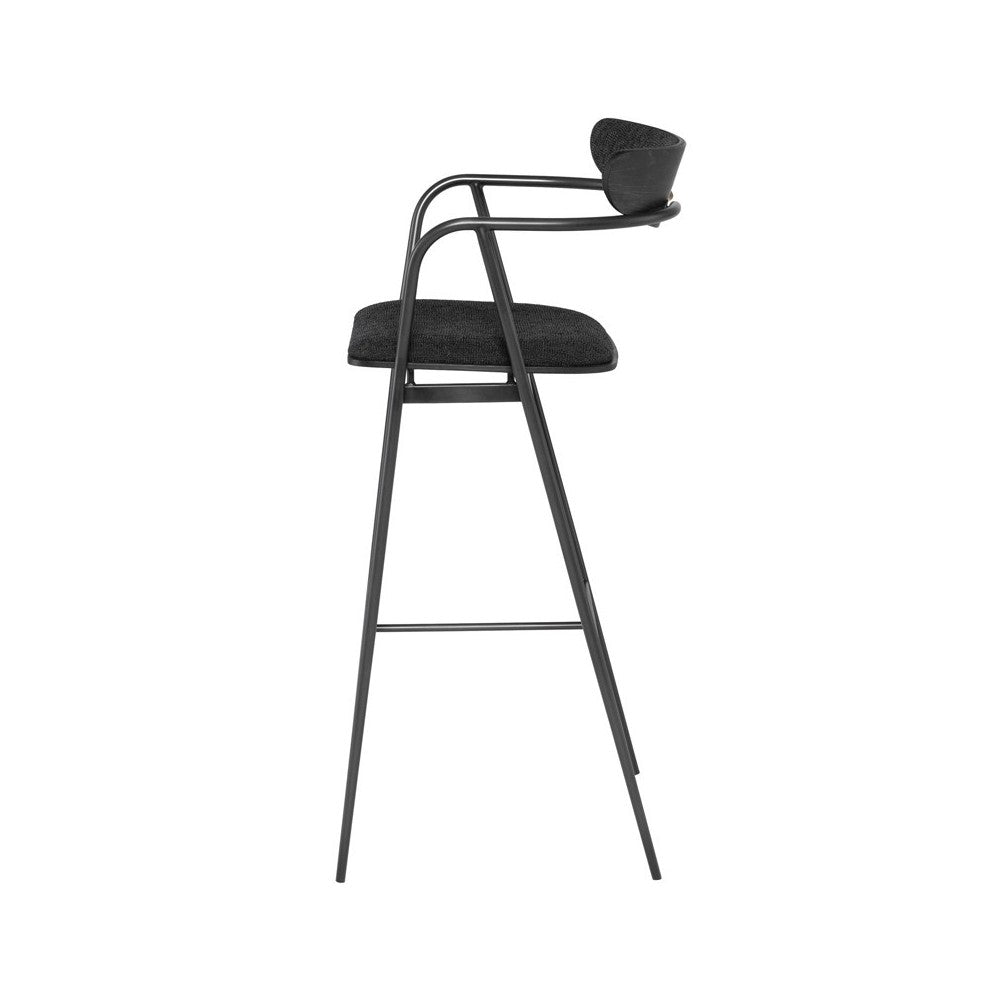 Gianni Activated Charcoal Fabric Bar Stool