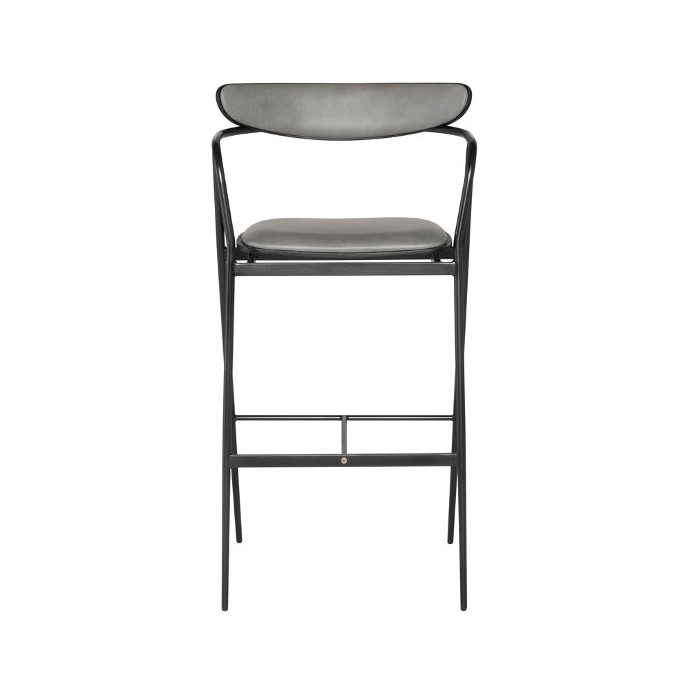 Gianni Dove Leather Bar Stool