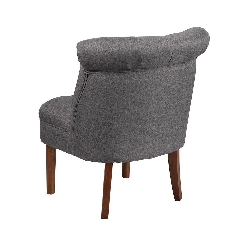 Gray Fabric Tufted Chair